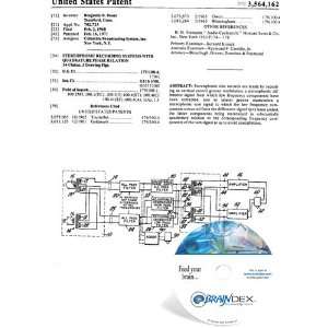 NEW Patent CD for STEREOPHONIC RECORDING SYSTEMS WITH QUADRATURE PHASE 