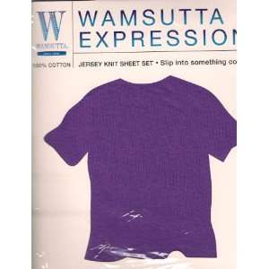   Wamsutta PURPLE Twin Jersey Knit Sheet Set Warm & Soft