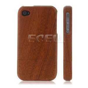  Ecell   BROWN WOODEN WOOD HAND MADE HARD CASE FOR iPHONE 4 