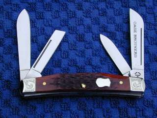 CASE BROTHERS XX CONGRESS SCROLLED MINT SET ENGRAVED KNIFE BADGE SHLD 