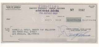 Danny Thomas Hand Signed Autographed Bank Check #2  