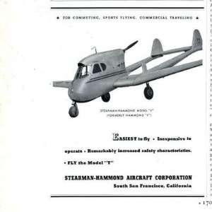  1930 Stearman Hammond Aircraft Magazine Ad Model Y 
