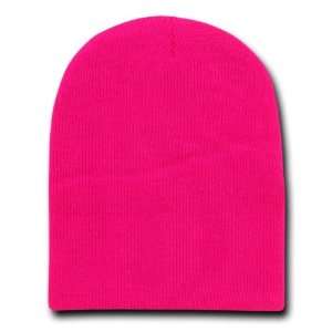   Hot Pink PLAIN SHORT BEANIE SKULL CAP SKI SKATE HAT: Everything Else