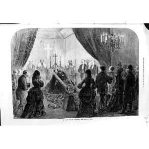  1873 EMPEROR NAPOLEON FUNERAL BODY LYING IN STATE
