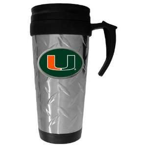  Miami Hurricanes NCAA Team Logo Diamond Plate Travel Mug 