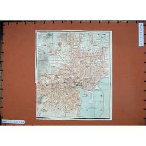  1925 Colour Map Italy Street Plan Catania Porto Nuovo 