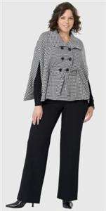 Monroe Main Brand New Houndstooth Capelet Pant Suit Misses Size 8 
