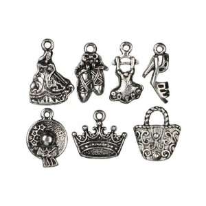  7pc Metal Charm Girly   Jewelry Basics Charm Arts, Crafts 