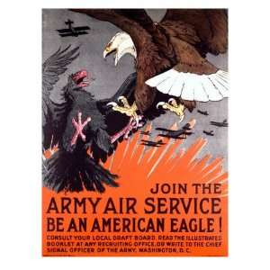  Join the Army Air Service War Eagle Poster Premium Poster 