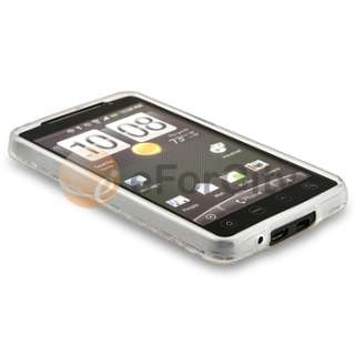 TPU Clear White Argyle Case Cover For Sprint HTC EVO 4G  
