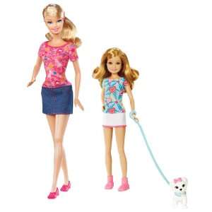   : Barbie Sisters Pup Walk Barbie and Stacie Doll 2 Pack: Toys & Games