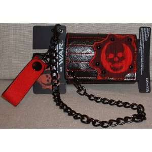  GEARS OF WAR Leather Tri Fold WALLET w/chain: Everything 