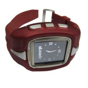 Unlock Wrist Watch GSM Cellphone CECT M800 / Red + Bluetooth Headset