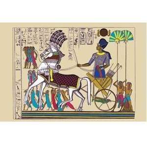 Vintage Art Ramses III Returning with his Prisoners   Giclee Fine Art 
