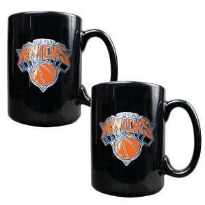  New York Knicks NBA 2pc Black Ceramic Mug Set   Primary 