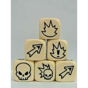  Flaming Skull Dice   Ivory w/Black Toys & Games