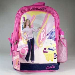  16 Mattel Barbie Pink and Denim Trim w/ Water Bottle 