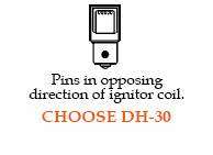 Kerosene Heater Ignitor Type A   Pins Opposite Coil  