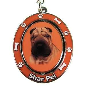  Sharpei Spinning Dog Keychain By E & S Pets