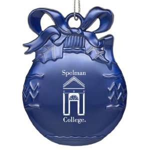 Spelman College   Pewter Christmas Tree Ornament   Blue