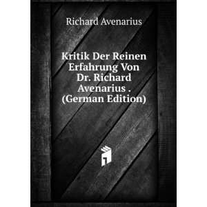   Von Dr. Richard Avenarius . (German Edition) Richard Avenarius Books