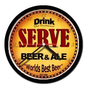 SERVE beer and ale cerveza wall clock 