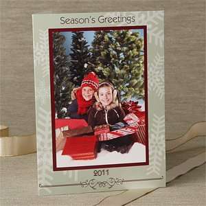  Personalized Snowflake Greetings Photo Christmas Cards 