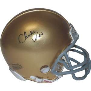  Charlie Weis Signed Mini Helmet: Sports & Outdoors