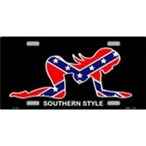  SOUTHERN STYLE SEXY POSE CONFEDERATE FLAG LICENSE PLATE 