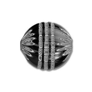   Glass 30mm Black/White Chevron Ground Penny Arts, Crafts & Sewing