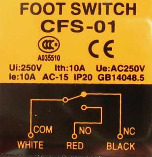 Foot Switch Power Pedal FootSwitch 1NO 1NC 10A CFS 01  