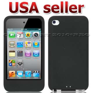BLACK SILICONE CASE COVER SKIN LCD SCREEN PROTECTOR FOR APPLE IPOD 