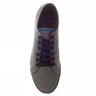 Fred Perry Kingston Chambray Uk Size Grey Trainers Shoes Mens New 
