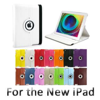 White 360 Rotating Magnetic Leather Case Stand Smart Cover for the New 