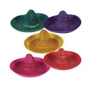  Assorted Colors Sombreros 22.5 Hat (1 Dozen): Sports 