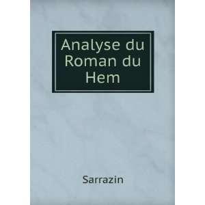  Analyse du Roman du Hem Sarrazin Books