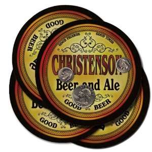  CHRISTENSON Family Name Brand Beer & Ale Coasters 