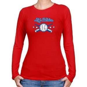   Red All Star Softball Long Sleeve Slim Fit T shirt: Sports & Outdoors