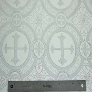  Church Brocade Metallic #100 White Silver: Home & Kitchen