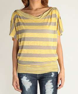   Out OFF SHOULDER Dolman TOP Button Detail Boat Neck Tee Shirt  