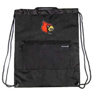 UofL Louisville Logo Embroidered Cinch Backpack: Sports 