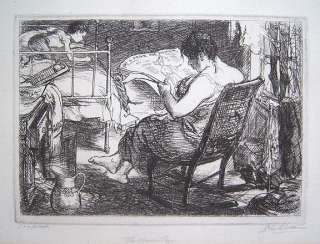 JOHN SLOAN Signed 1905 Original Etching   The Womens Page  