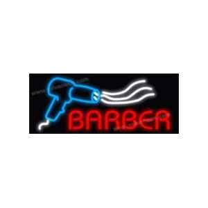  Barber w/ Hair Dryer Neon Sign: Beauty