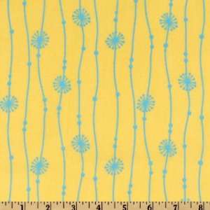   Fireworks Stripe Yellow/Aqua Fabric By The Yard Arts, Crafts & Sewing