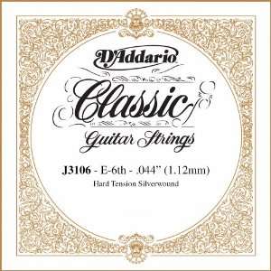 Addario J3106 Rectified Classical Guitar Single String, Hard Tension 