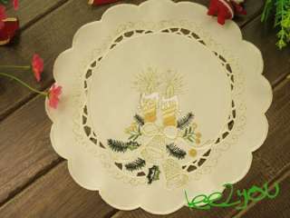 Christmas Holiday Decorative Embroidered Place Mat Doily 10  