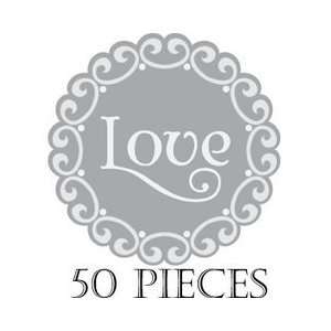  With Love Round Silver Seals 50/Pkg: Arts, Crafts & Sewing