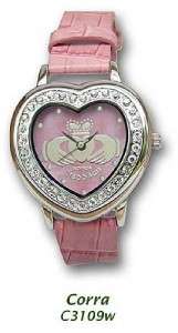 Irish Claddagh Heart Shape Pink Pearl Watch Bracelet  