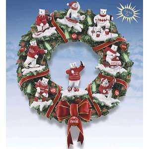  Coca Cola Polar Bear Illuminated Christmas Wreath: Home 