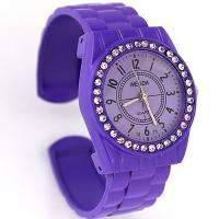 Purple Stylish Ladies Girls Womens Crystal Bracelet Quartz Watch, SBC 
